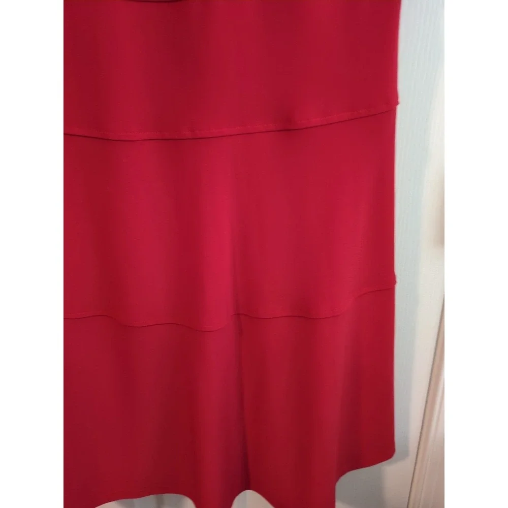 Anne Klein Red Easy‎ On Swing 3/4 Sleeve Dress Size 14